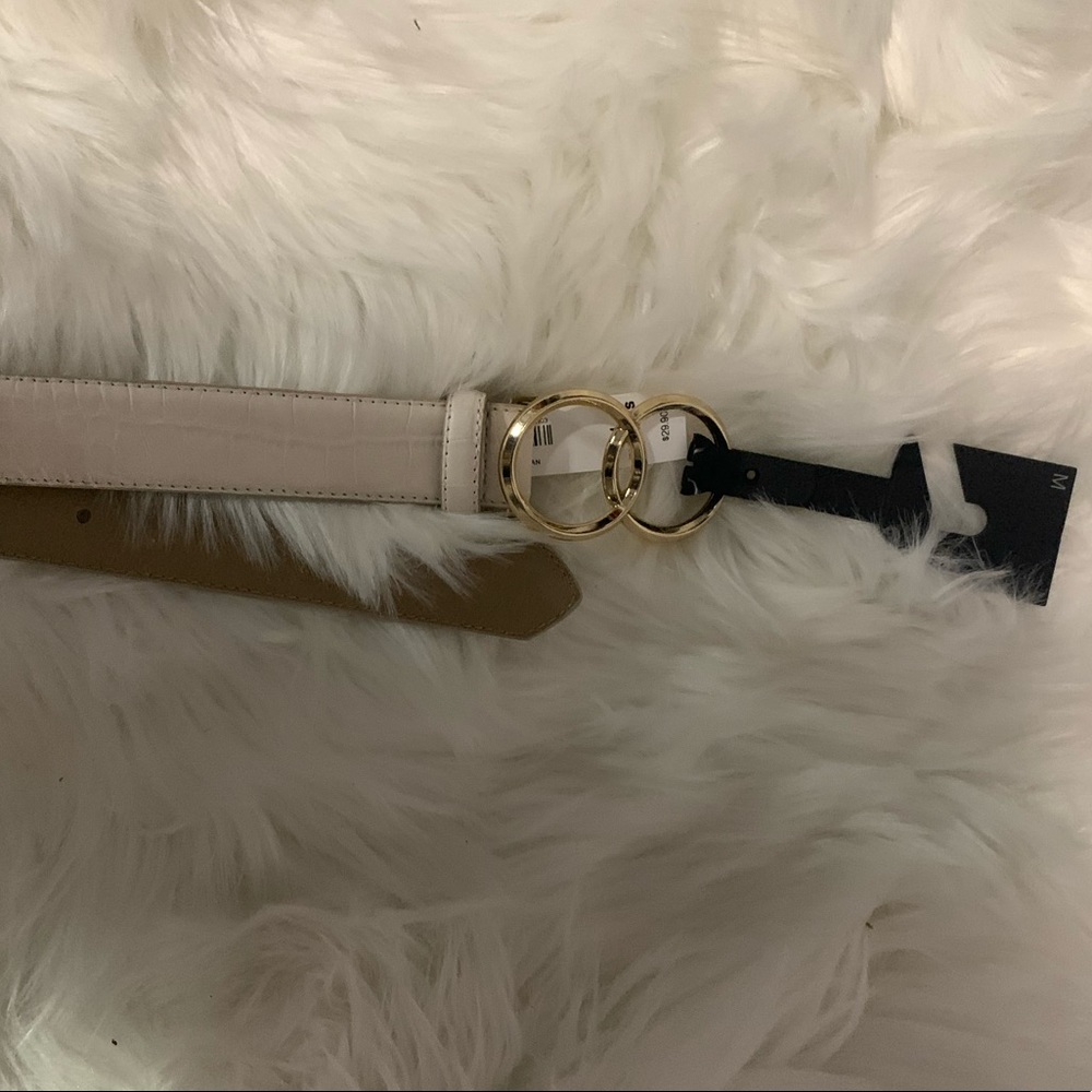 Express Double O Ring Belt Ivory